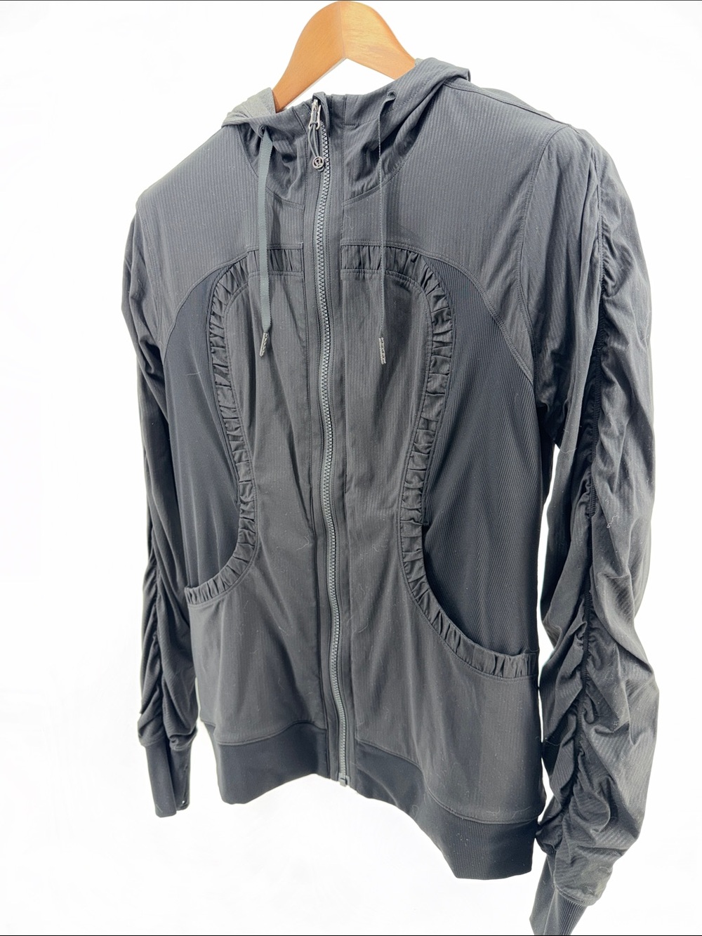 lululemon athletica Ladies Black Hooded Zip-Up Windbreaker